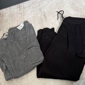 Gray and Black Jogger Pants Set